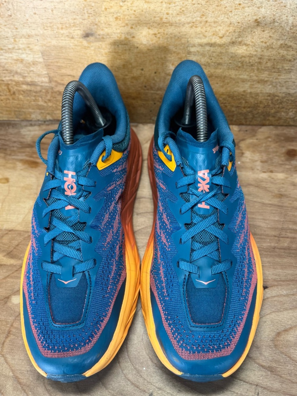 Hoka One One Speedgoat 5 Womens Size 8 Trail Running Shoes Sneakers Blue Coral - Picture 4 of 13